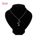 1 Pcs Delicate Rose Flower Pendant Necklace Charm Gold Silver Beauty Rose Jewelry Necklace For Women Girls