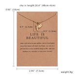 10 Styles Birthday Gift Pendant Necklace Cat Ear Angel Wings Bird Animal Circle Geometric Charm Clavicle Chains Collar