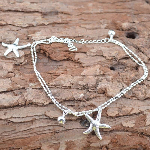 1pcs Silver Color Starfish Chain Anklets Women Jewelry Beach Foot Ankle Jewelry barefoot Sandals Bracelets for Woman Anklet