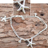 1pcs Silver Color Starfish Chain Anklets Women Jewelry Beach Foot Ankle Jewelry barefoot Sandals Bracelets for Woman Anklet