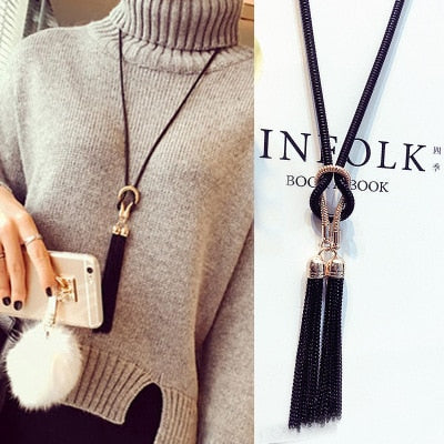 2016 New Arrival Female Pendant Necklace Tassel Long Winter Sweater Chain Necklace Necklace Wholesale Sales