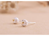 2016 New Fashion 925 Sterling Silver Lotus Flower Stud Earrings For Women Jewelry Free Shipping Brincos