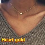 2017 New Women chocker gold Silver Chain star heart choker Necklace Jewelry collana Kolye Bijoux Collares Mujer Collier Femme