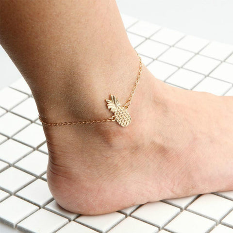 2017 Pineapple Women gold Anklet Foot chain Jewelry Ankle bracelet cheville bijoux pulseras tobilleras femme mujer Enkelbandje