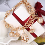 2018 New Woman Bracelets Mulitlayer Gold Chain Heart Bracelets & Bangles Charm Bracelets For Women Crystal Bracelets
