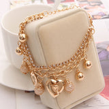 2018 New Woman Bracelets Mulitlayer Gold Chain Heart Bracelets & Bangles Charm Bracelets For Women Crystal Bracelets