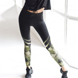 2018 Sexy Women Leggings Athleisure Mesh Design Pants Women Sporting Workout Elastic Slim Breathable Camo Printed Leggings K6#