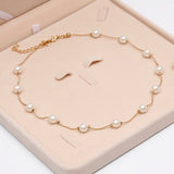 2018 Simulated Pearl Necklace Top Quality Anti-Allergy Wholesale Gold Color Statement Necklace Chain Wholesale Pearl Jewelry