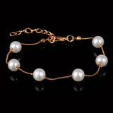 2018 Simulated Pearl Necklace Top Quality Anti-Allergy Wholesale Gold Color Statement Necklace Chain Wholesale Pearl Jewelry