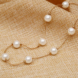 2018 Simulated Pearl Necklace Top Quality Anti-Allergy Wholesale Gold Color Statement Necklace Chain Wholesale Pearl Jewelry