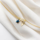 925 sterling silver necklace clever dolphin set auger collarbone chain necklace stars Necklace for Women Elegant Jewelry Gift