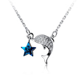 925 sterling silver necklace clever dolphin set auger collarbone chain necklace stars Necklace for Women Elegant Jewelry Gift