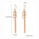 ANENJERY 925 Sterling Silver Earrings Long Tassel Twisted Drop Earrings For Women oorbellen Trendy Jewelry S-E872