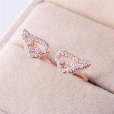 Adjustable Angel Wings Ring Micro Pave Zircon Gold-Color Rings For Women Fashion rings Jewelry bague femme Female Gifts #238251