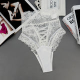 Amazing Sexy Panties Women High Waist Lace Thongs and G Strings Underwear Ladies Hollow Out Underpants Imitation Lingerie