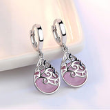 Anenjery 925 Sterling Silver Moonlight Opal Tears Totem Drop Earrings Gift pendientes oorbellen boucle d'oreille femmes S-E321