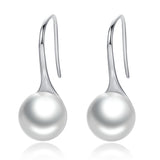 BAMOER 925 Sterling Silver Elegant Round Pure Love Pearl Drop Earrings for Women Fine Jewelry Alibaba Express Brincos SCE037