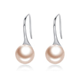 BAMOER 925 Sterling Silver Elegant Round Pure Love Pearl Drop Earrings for Women Fine Jewelry Alibaba Express Brincos SCE037