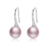 BAMOER 925 Sterling Silver Elegant Round Pure Love Pearl Drop Earrings for Women Fine Jewelry Alibaba Express Brincos SCE037