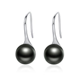 BAMOER 925 Sterling Silver Elegant Round Pure Love Pearl Drop Earrings for Women Fine Jewelry Alibaba Express Brincos SCE037