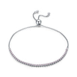 BAMOER Featured Brand DEALS 925 Sterling Silver Sparkling Strand Bracelet Women Link Tennis Bracelet Silver Jewelry SCB029