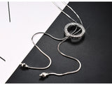 BYSPT Shiny Crystal Circle Silver Color Women's Pendant Necklaces Jewelry Pendant Long Necklace Women Chain Fashion Jewelry