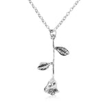 Bijoux Red Rose Flower Pendant Necklace Statement Necklace Women Choker Rose Gold Color FlowerBoho Charm Jewelry Nice Gifts