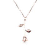 Bijoux Red Rose Flower Pendant Necklace Statement Necklace Women Choker Rose Gold Color FlowerBoho Charm Jewelry Nice Gifts