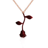 Bijoux Red Rose Flower Pendant Necklace Statement Necklace Women Choker Rose Gold Color FlowerBoho Charm Jewelry Nice Gifts