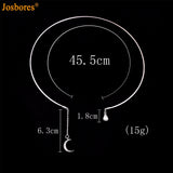 Bohemia Rhinestone Full Zircon Moon Pendants Collar Necklaces for Women Elegant Gold Silver Color Crystal Circle Choker Necklace