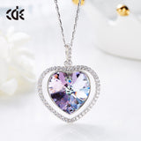 CDE 925 Sterling Silver Necklace Embellished with crystals from Swarovski Necklace Pendant For Women Heart Necklace Collares