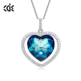 CDE 925 Sterling Silver Necklace Embellished with crystals from Swarovski Necklace Pendant For Women Heart Necklace Collares