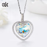 CDE 925 Sterling Silver Necklace Embellished with crystals from Swarovski Necklace Pendant For Women Heart Necklace Collares