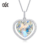 CDE 925 Sterling Silver Necklace Embellished with crystals from Swarovski Necklace Pendant For Women Heart Necklace Collares