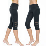 Calf-length Pants Capri Pant Sport leggings Women Fitness Yoga Gym High Waist Legging Girl Black Mesh 3/4 Yoga Pants women