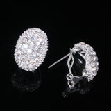 Classic Design Romantic Jewelry 2018 Silver Color AAA Cubic Zirconia Stone Stud Earrings For Women Elegant Wedding Jewelry WX023