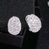 Classic Design Romantic Jewelry 2018 Silver Color AAA Cubic Zirconia Stone Stud Earrings For Women Elegant Wedding Jewelry WX023