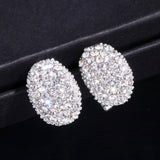Classic Design Romantic Jewelry 2018 Silver Color AAA Cubic Zirconia Stone Stud Earrings For Women Elegant Wedding Jewelry WX023