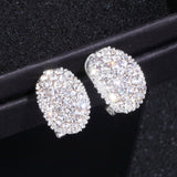 Classic Design Romantic Jewelry 2018 Silver Color AAA Cubic Zirconia Stone Stud Earrings For Women Elegant Wedding Jewelry WX023