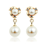 Classic Elegant Long Earrings For Women Fashion Geometric Crystal Gold Color Water Drop Earring Brincos Bijoux Jewelry