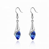 Classic Elegant Long Earrings For Women Fashion Geometric Crystal Gold Color Water Drop Earring Brincos Bijoux Jewelry