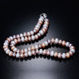 Clearance Sale ! AAAA Natural Freshwater Pearl Necklace For Women Elegant Real Pearl Jewelry Silver Multi Color Necklaces