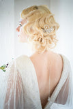 Crystal Long Backdrop Necklace Pendant Women Gold Silver Color Chain Drop Back Chain Jewelry Pearl Wedding Dress DIY Accessories