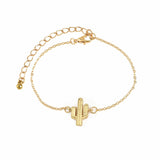 DIEZI 4PCS/Set Retro  Knotted Cactus Triangle Charm Chain Bracelets for Women Fashion Gold Chain Bracelets Bangles Jewelry