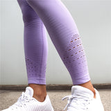 Diqian Super Stretchy Women Gym Tights Energy Seamless Tummy Control Yoga Pants High Waist Sport Leggings Purple Running Pants