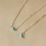 DoreenBeads Back Wedding Necklace Party Beach Back Neck Lace Summer Body Jewelry Gold Color Green Blue 70cm long, 1PC