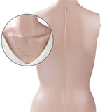 DoreenBeads Summer Body Jewelry Back Necklace Sexy Wedding Beach Back Neck Lace Gold Color Clear Rhinestone 70cm long, 1PC