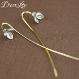 Elegant 925 Sterling Silver Long Flower Drop Earrings for Women Girs Fashion sterling-silver-jewelry Pendientes