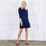 Women Vintage Suede Casual Mini Dress Winter Fashion
