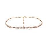 Fashion 1PC Simple Rhinestones Temperament Necklace For women Silver Gold color female clavicle choker Weddings Jewelry